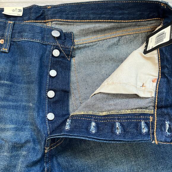 Levi's Premium 501 '93 Straight Fit Men's Dark Wash Jeans Size W36 L34 - Picture 8 of 14